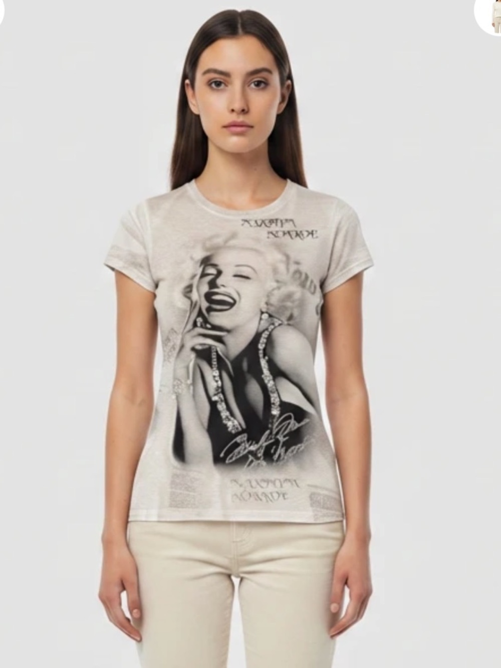 Women’s Cream Graphic Marilyn Monroe T-Shirt